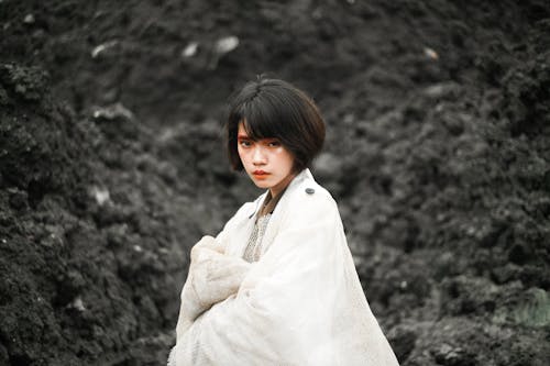 Photo Of Wearing White Scarf