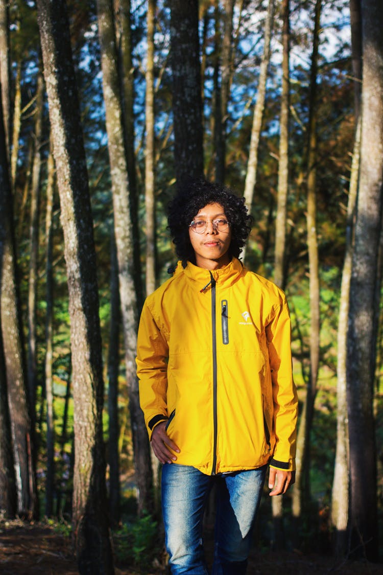 Man Wearing Yellow Jacket