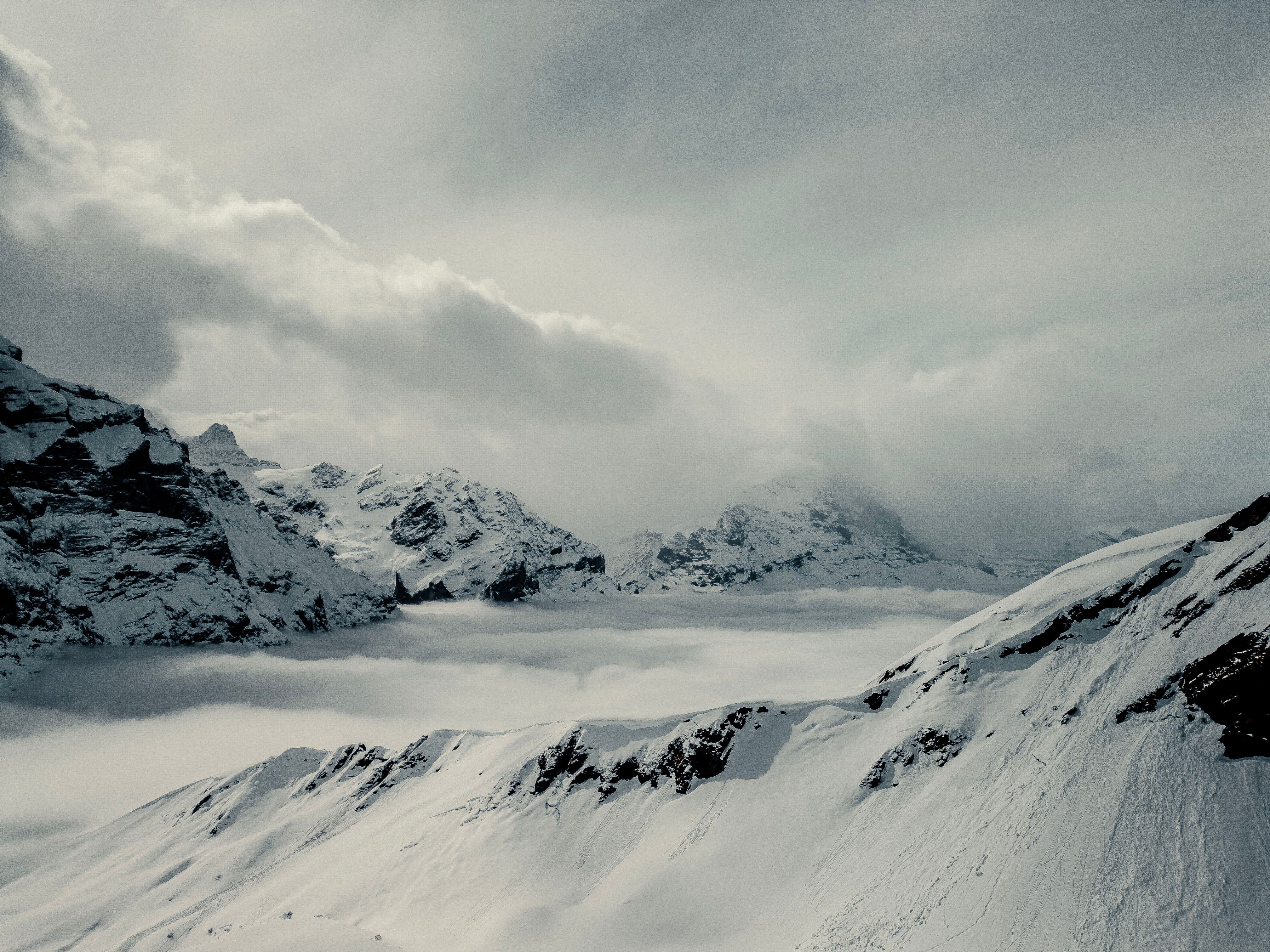 Scenic Winter Landscape of Swiss Alps in Grindelwald · Free Stock Photo
