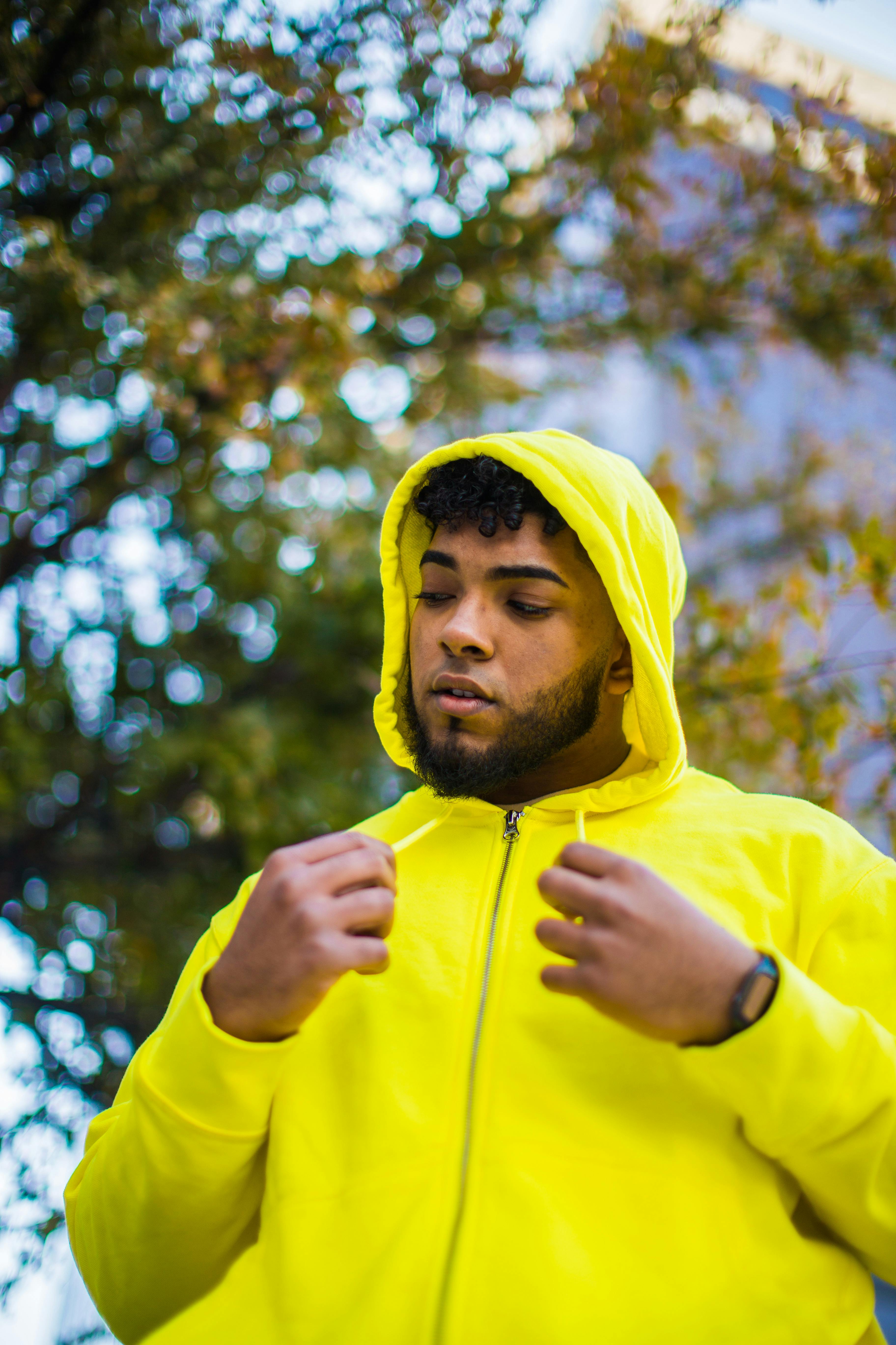Man in Yellow Zipup Hoodie · Free Stock Photo