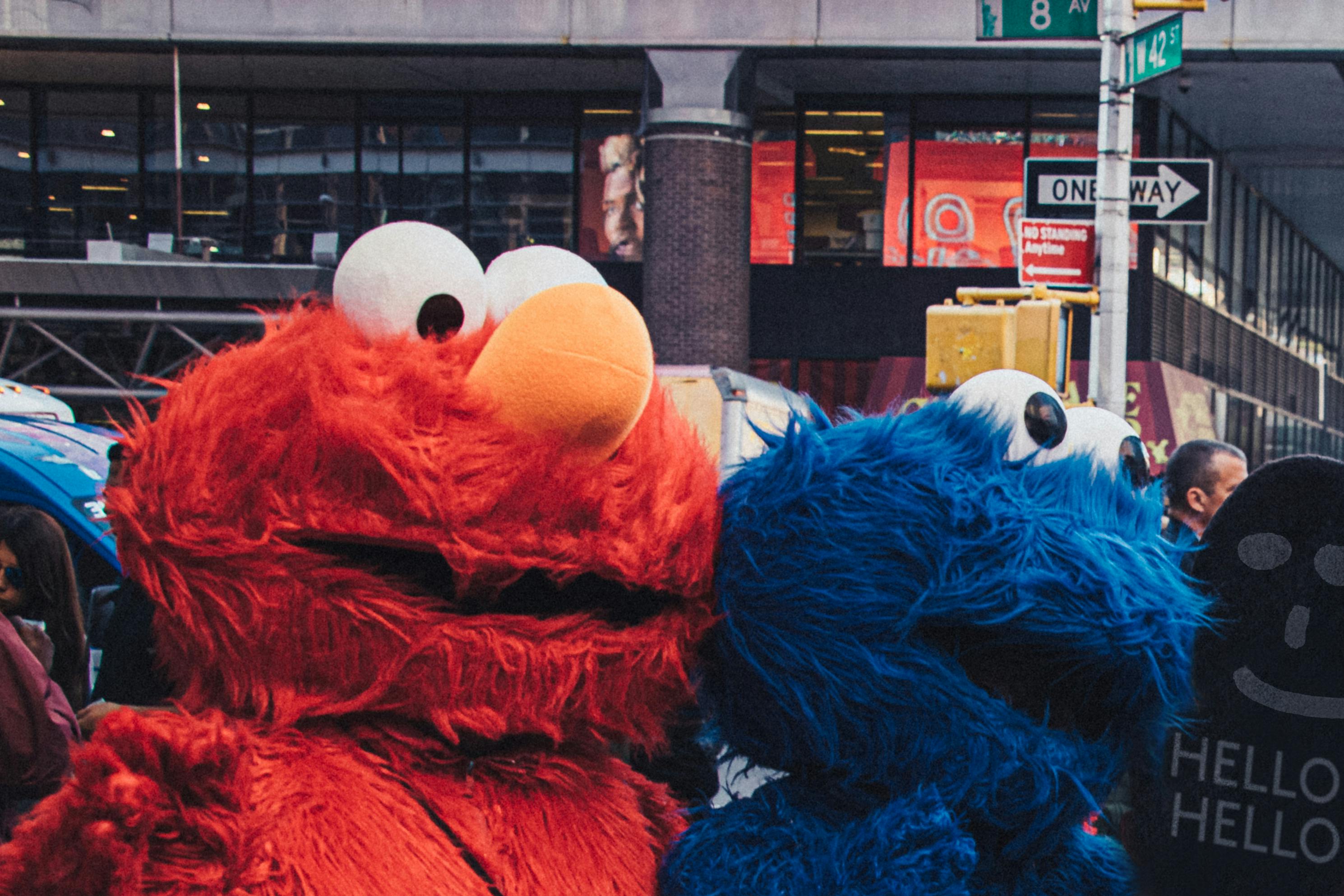 Elmo and Cookie Monster Mascots · Free Stock Photo
