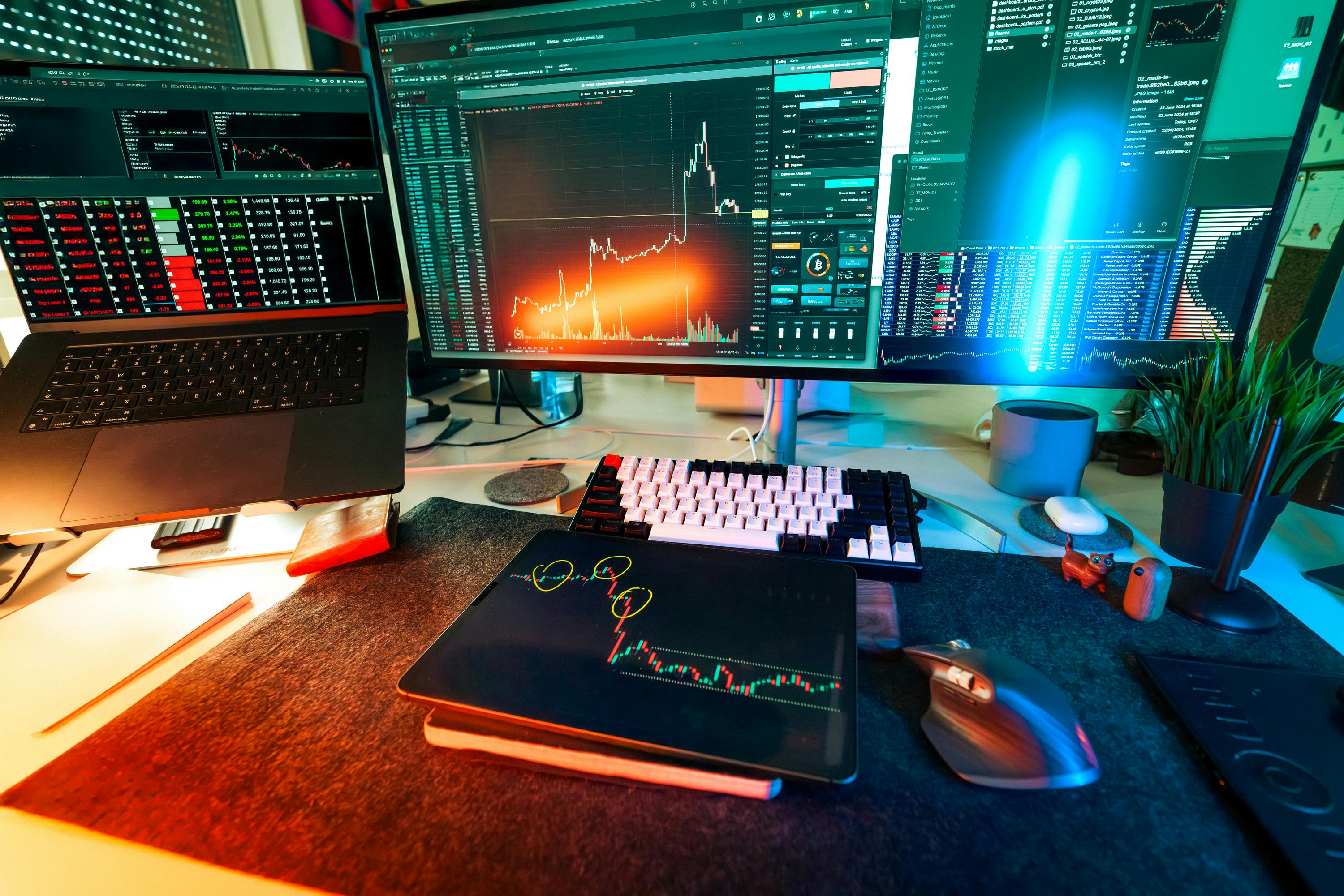 Dynamic Cryptocurrency Trading Desk Setup · Free Stock Photo