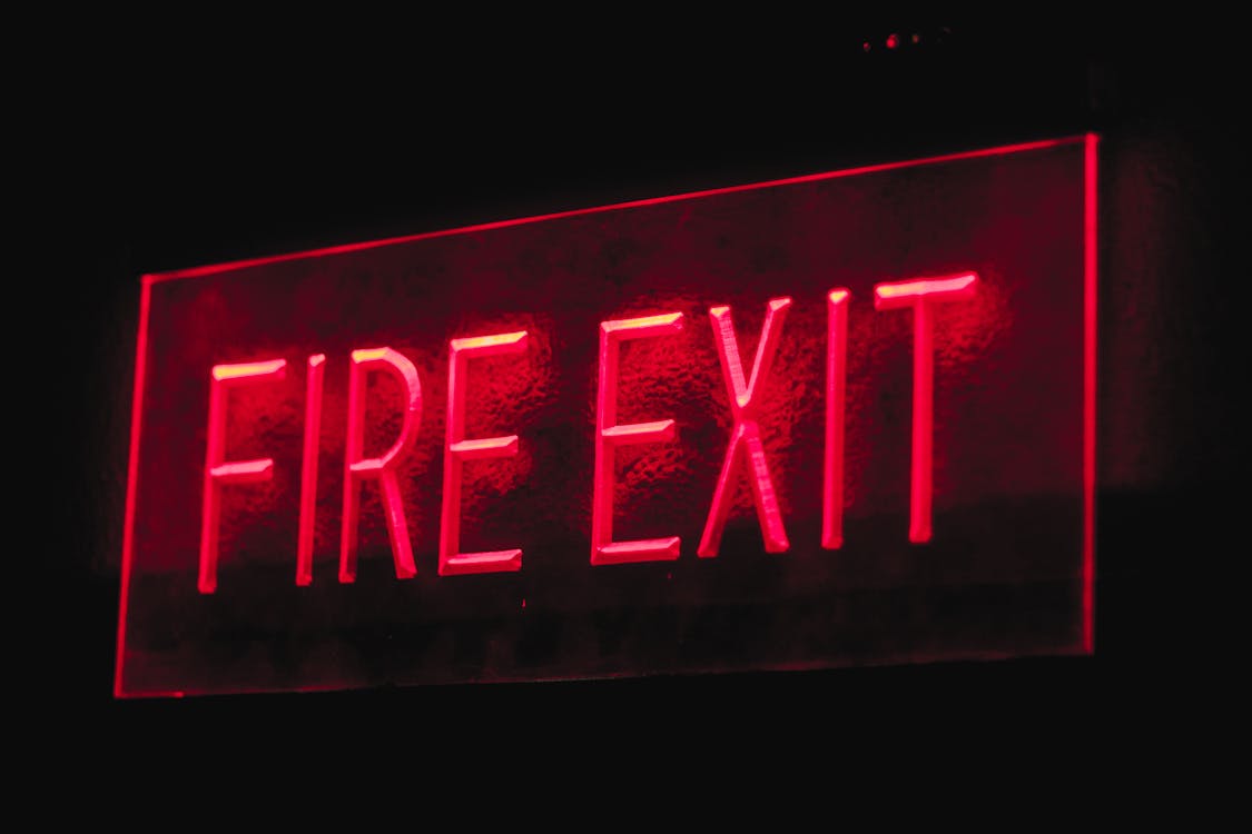 Free Fire Exit Signage Stock Photo