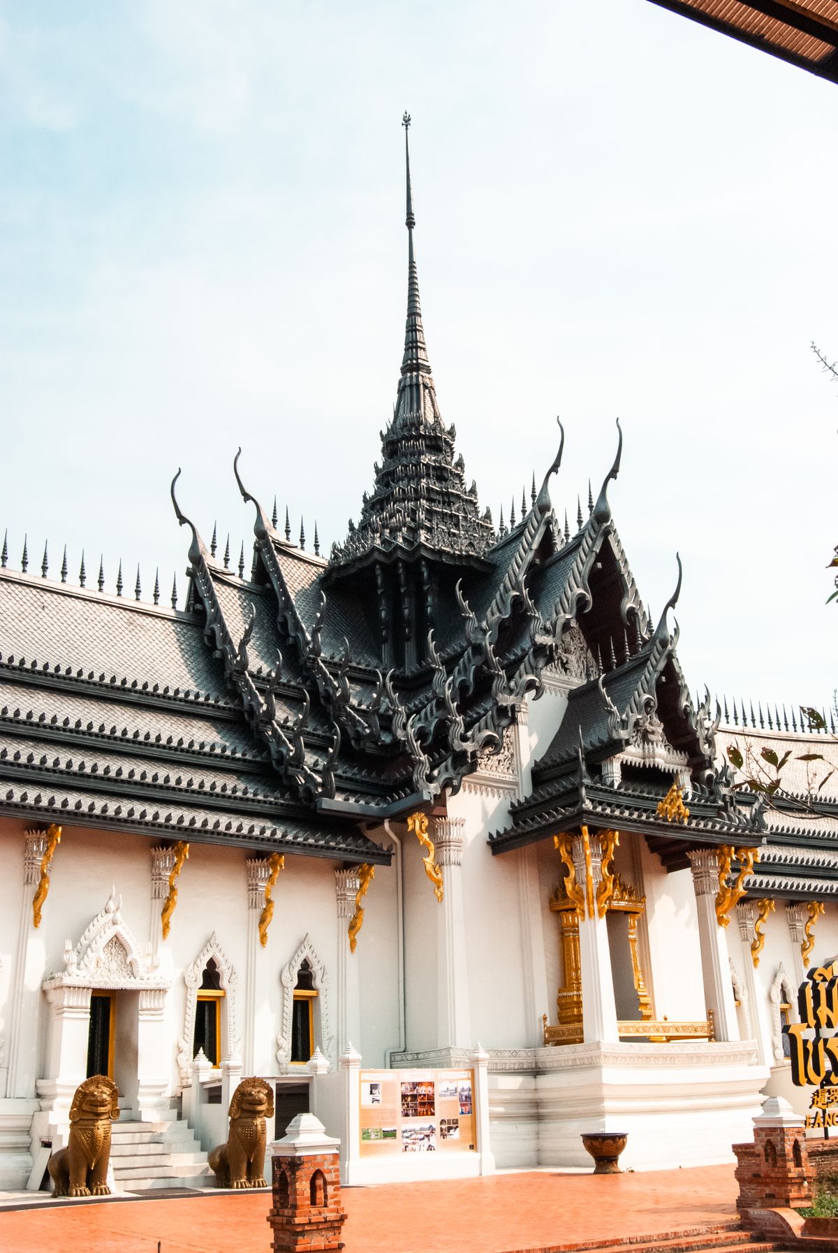 Ornate Thai temple architecture in Chiang Mai, Thailand
