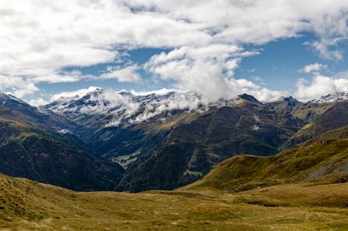 Free Breathtaking landscape of the Korutany Alps with dramatic skies and lush valleys. Stock Photo