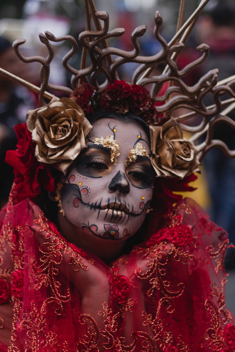 Portrait Photo Of Woman With Face Art