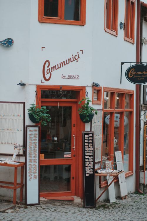 Free Explore the quaint charm of this boutique shopfront in historic Çanakkale. Stock Photo