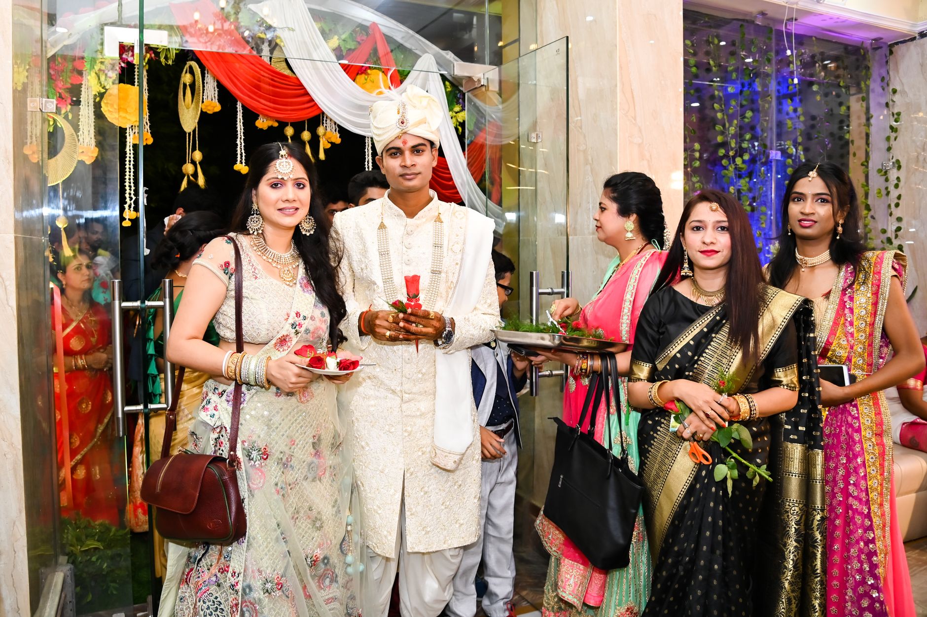Vibrant Indian wedding ceremony featuring elegant attire and traditional decor, capturing the joy and emotion of the occasion.