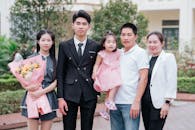 Happy Family Posing at Outdoor Event