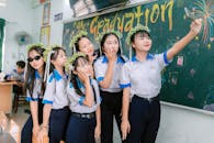High School Students Celebrating Graduation