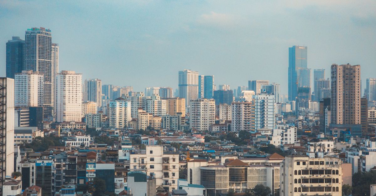 View of Hanoi city skyline showcasing modern skyscrapers and urban landscape.