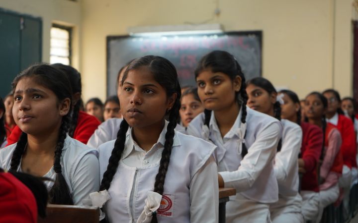 Students listening in class