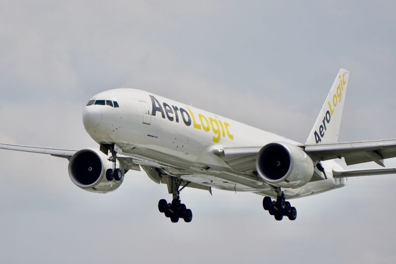 Cargo aircraft in flight