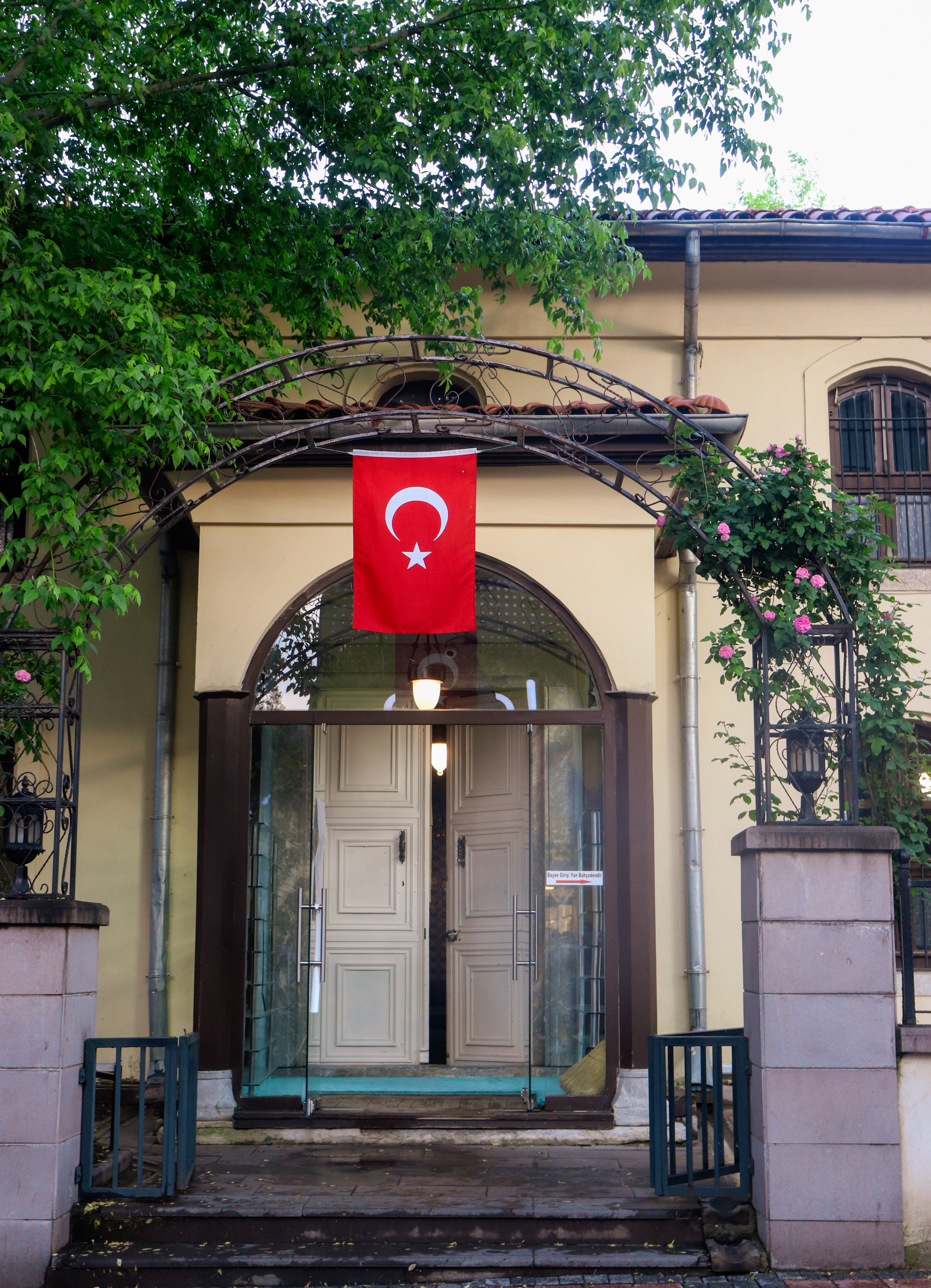 Elegant Building Entrance with Turkish Flag · Free Stock Photo