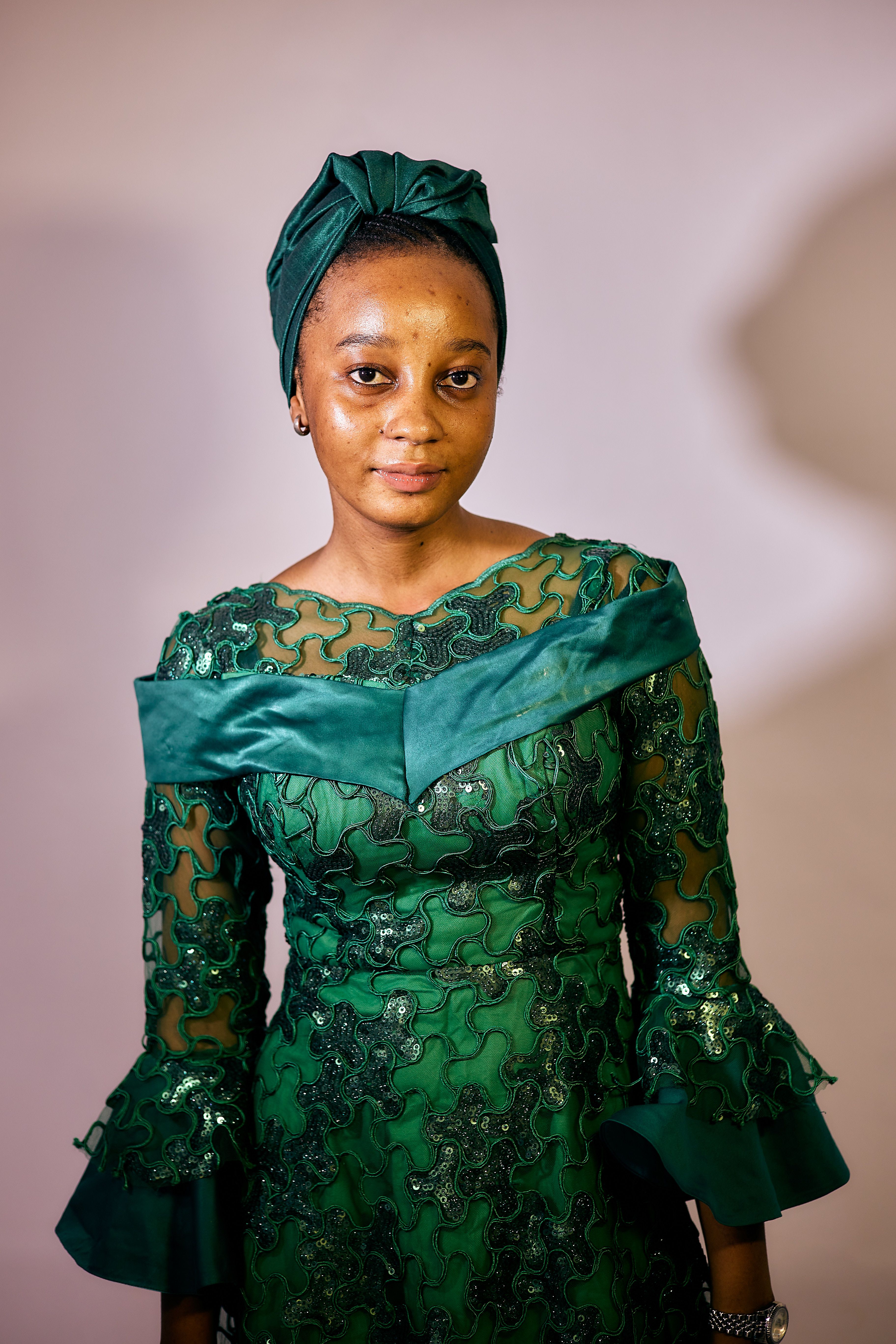 Elegant Woman in Green Traditional Nigerian Attire  Free Stock Photo