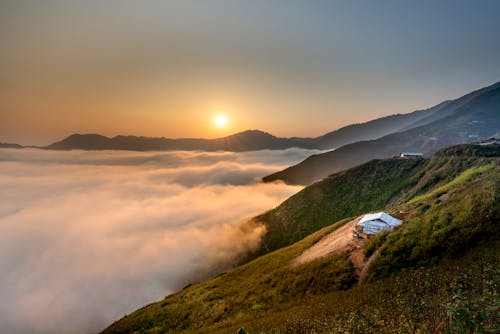 Free Aerial Photo of Sea of Clouds Stock Photo