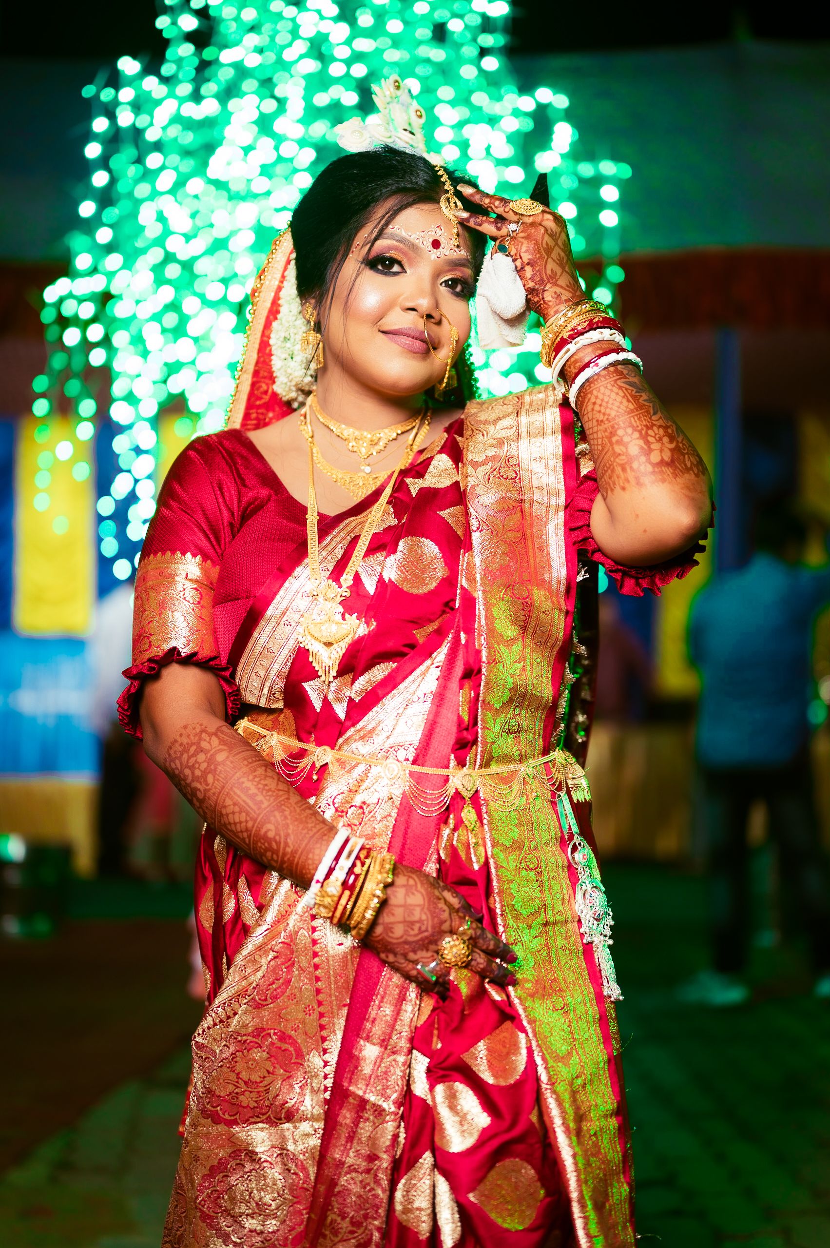 Ensemble De Bijoux De Mariée Indiens Traditionnels - Plaqué Or / Laiton - Bleu Ciel - Neuf