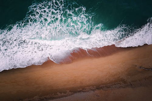 Aerial Photography of Sea Foam