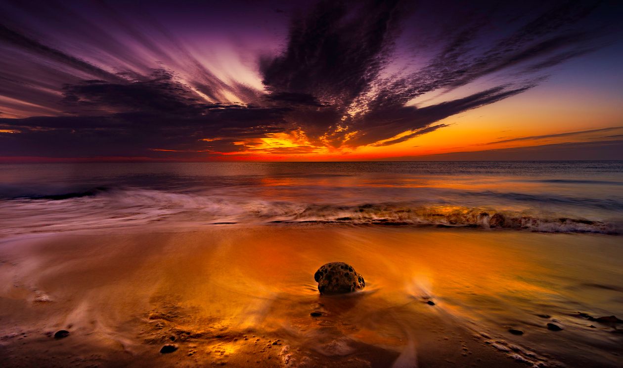 la mer Rouge au coucher du soleil