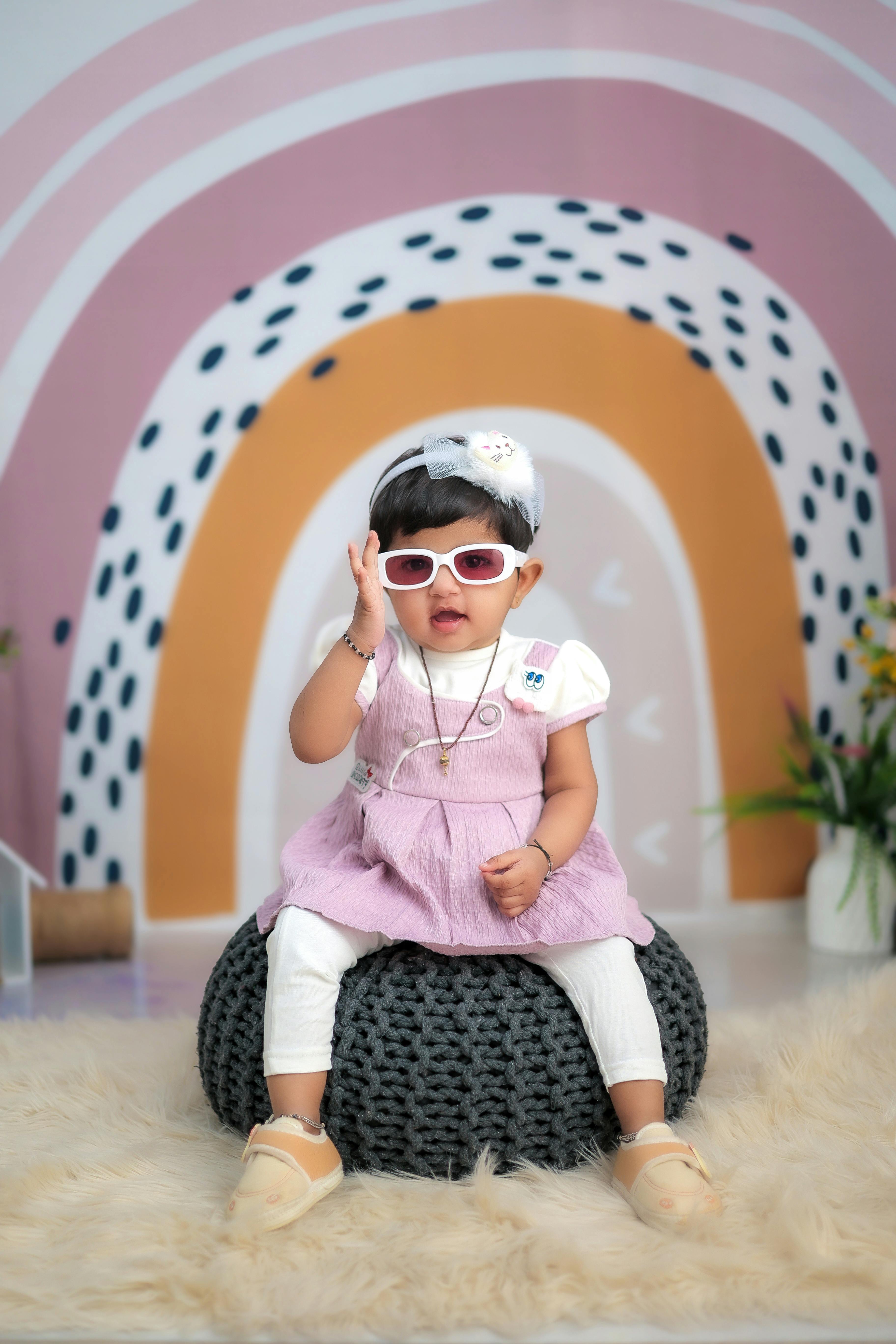 New Arrival Baby Girl Dress In Glasses Design main image 0