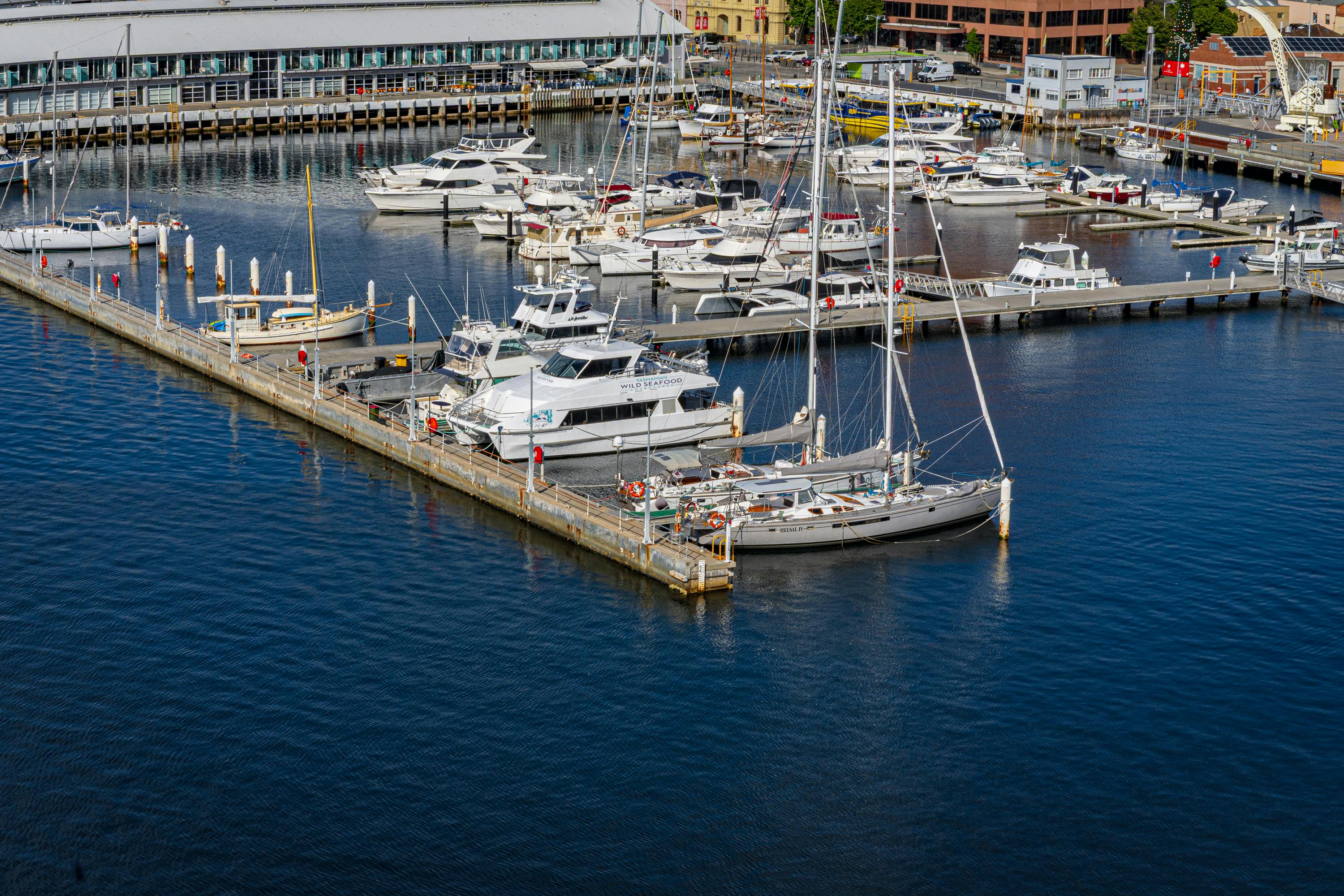 Boats docked at a Sydney marina in Australia