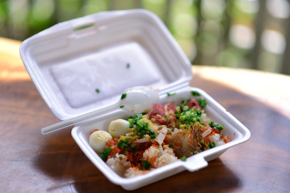 Various leftover containers organized in a refrigerator