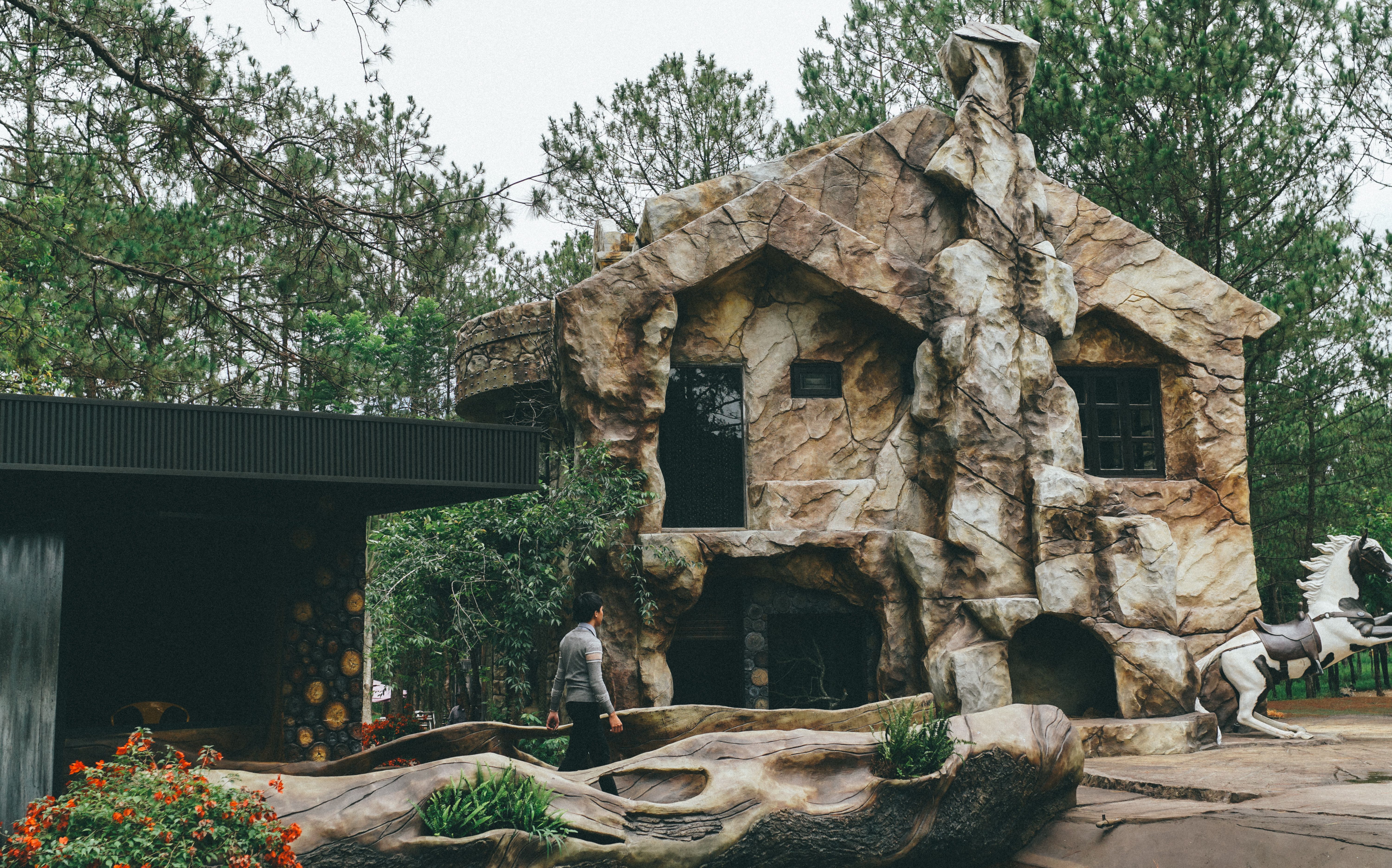Rustic Stone House in Forest Setting · Free Stock Photo