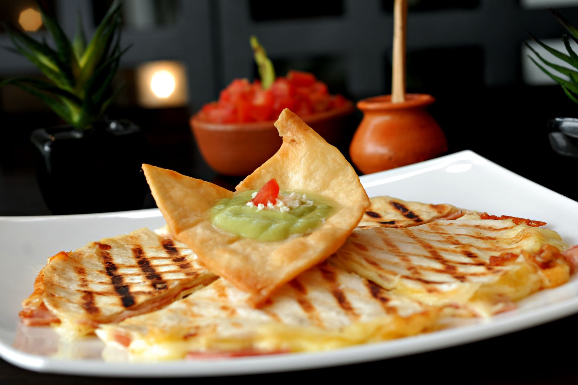 Quesa Cubano ingredients layered on a tortilla