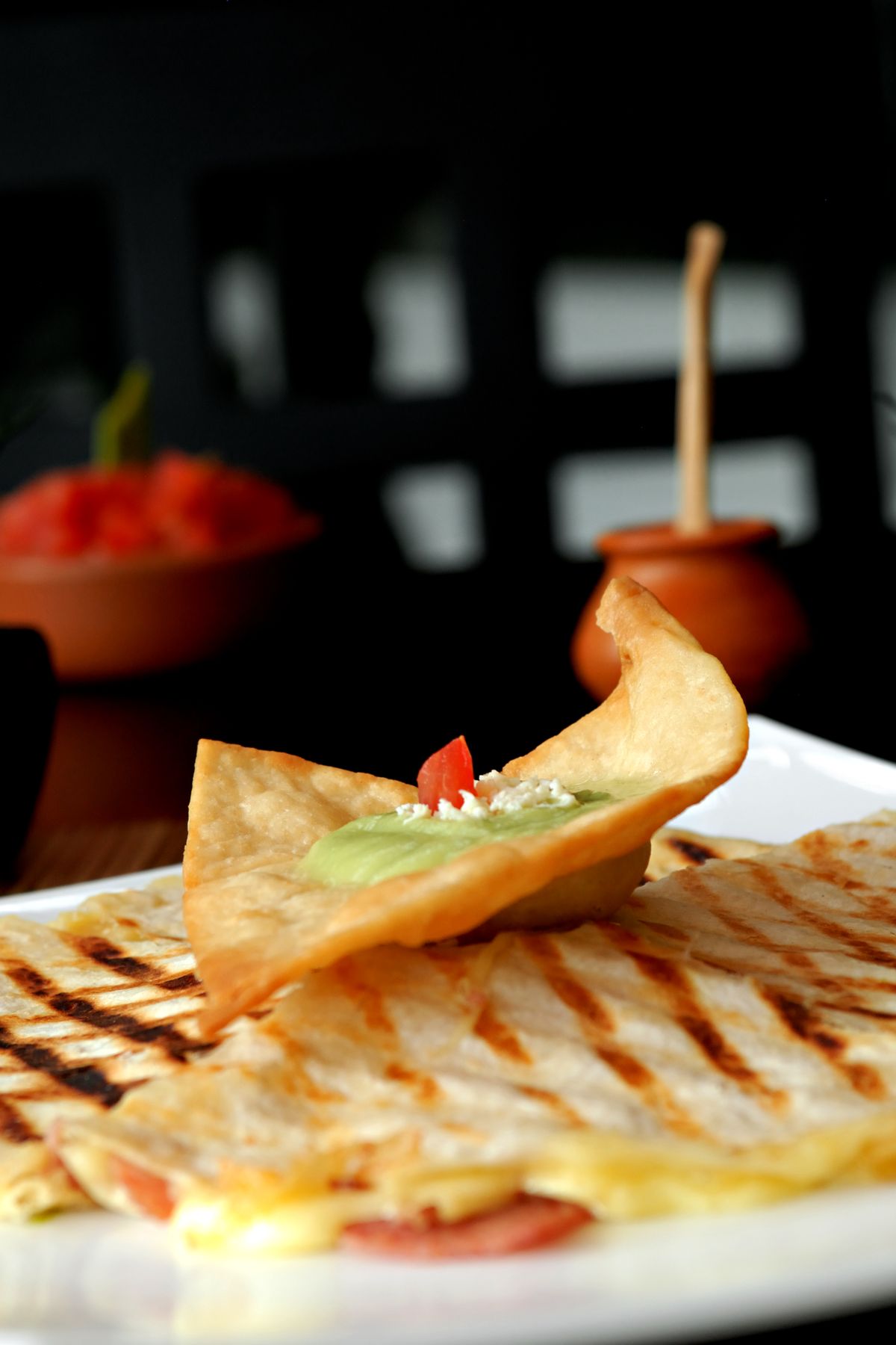 Grilled chicken quesadillas