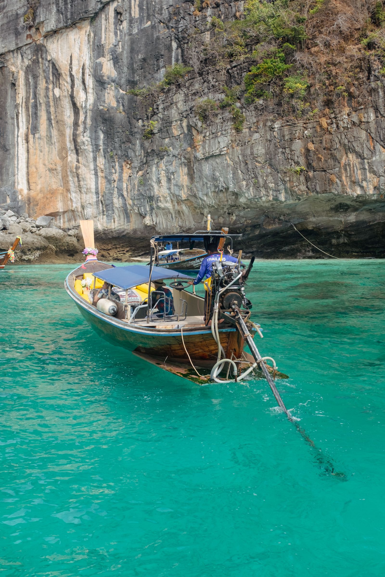 Thailand Honeymoon Package - Long-tail boat at Maya Bay, Phi Phi Islands