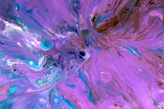Colorful fluid abstract art with swirling purple patterns capturing dynamic motion.
