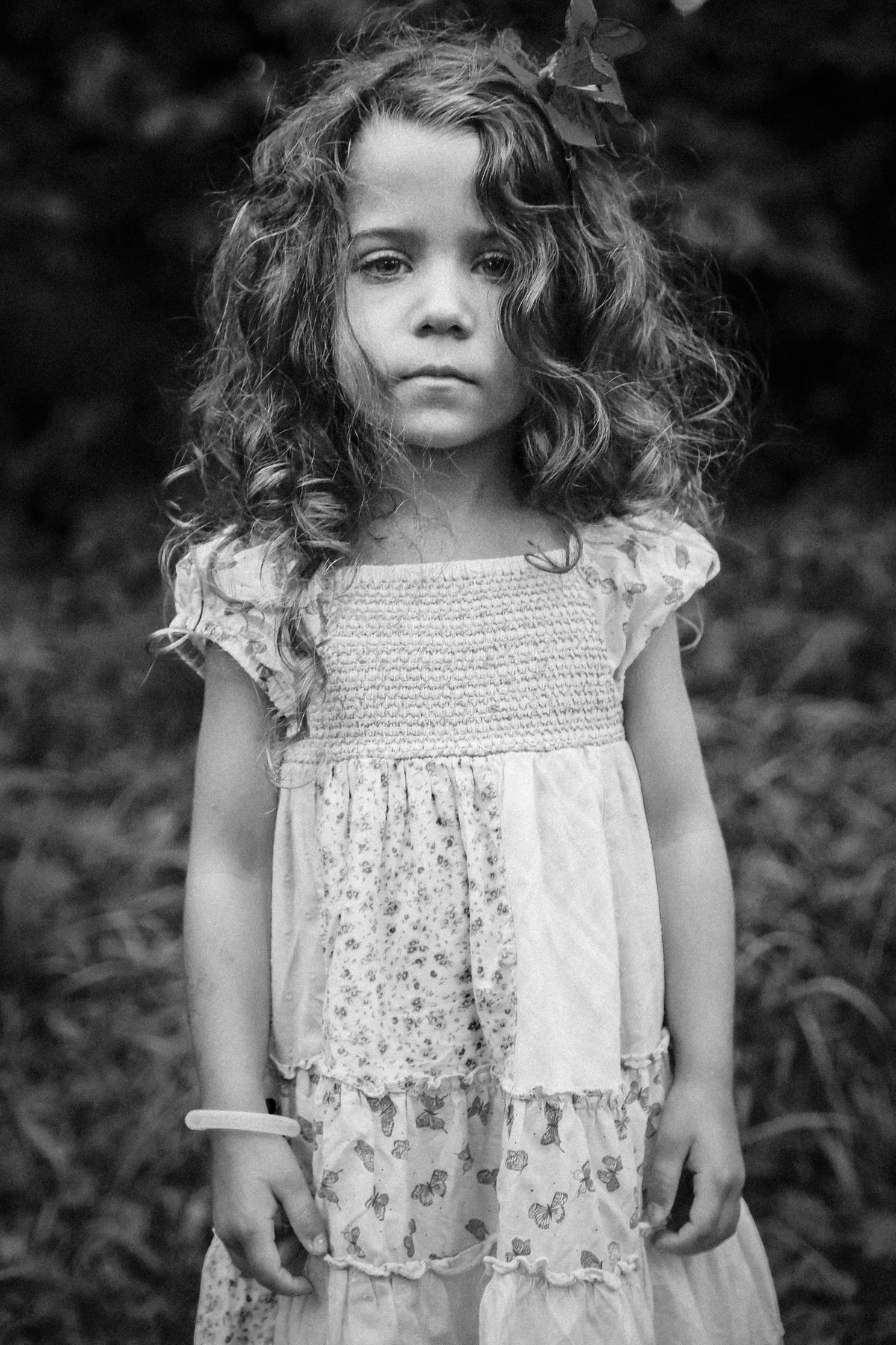 Black and White Portrait of a Little Girl · Free Stock Photo