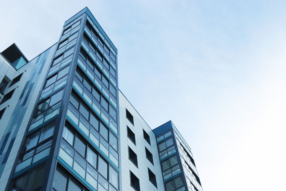 Modern sustainable office building with smart technology