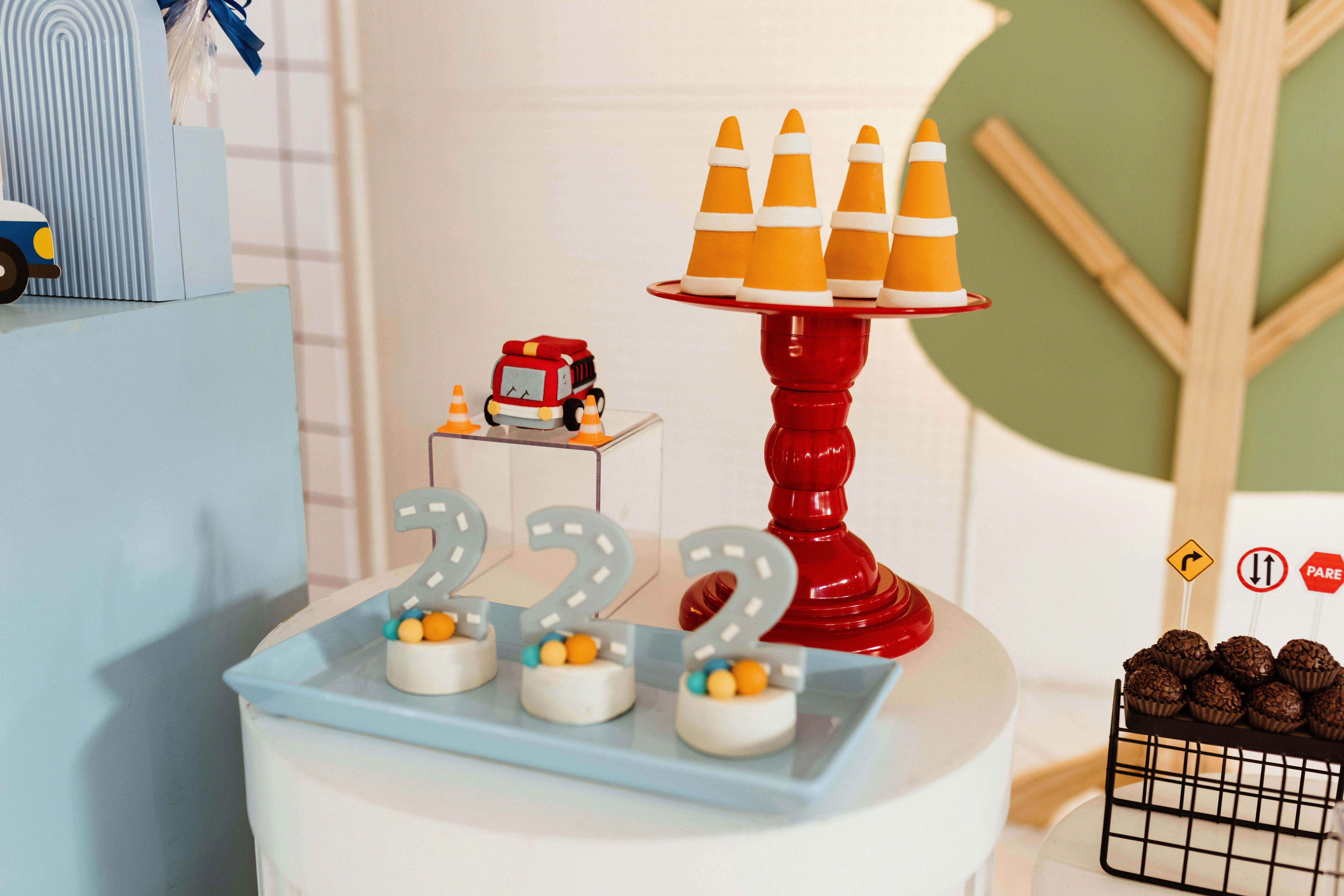 Themed Party Decor with matching cake, cupcake and decoration