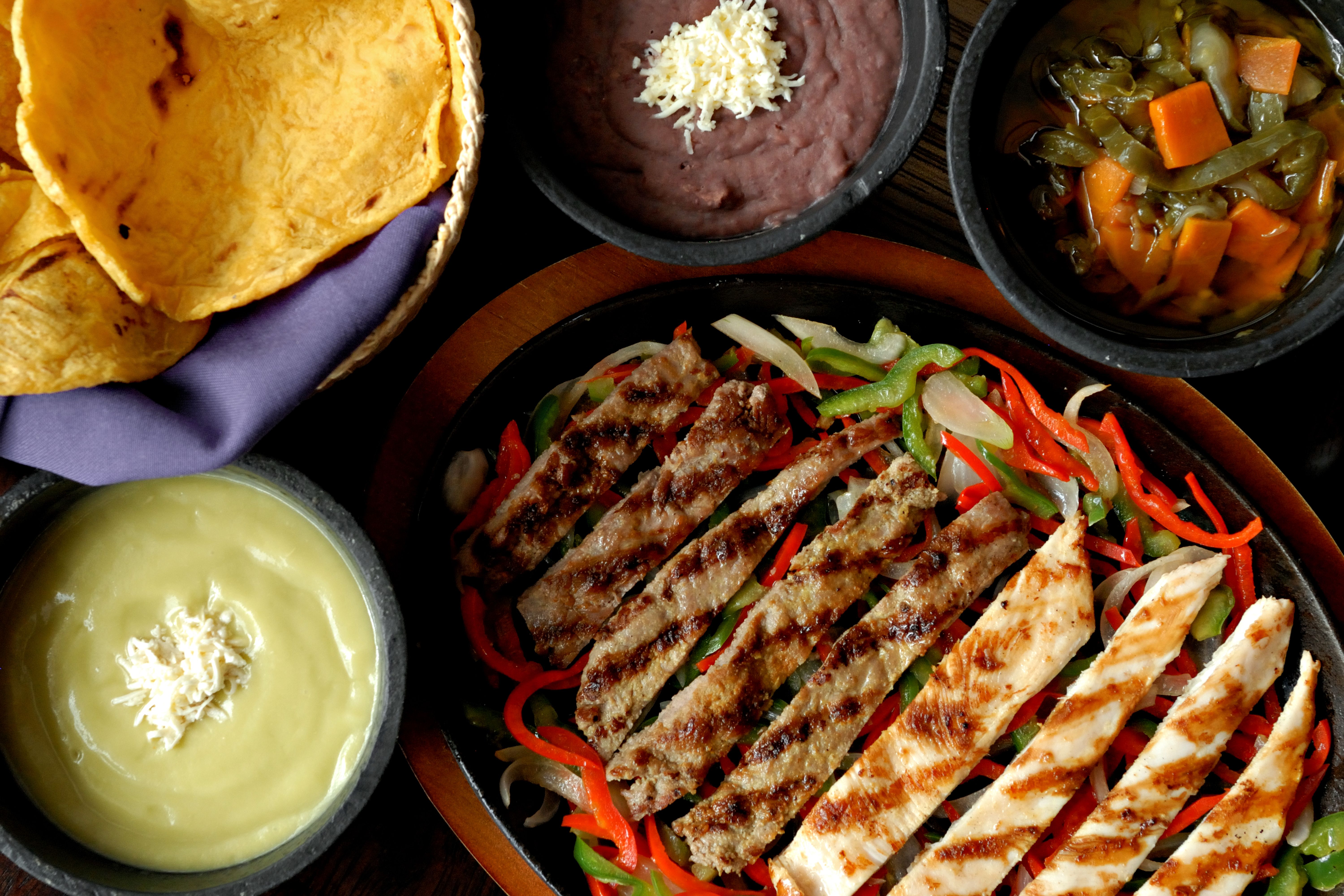 chicken fajitas served on plate