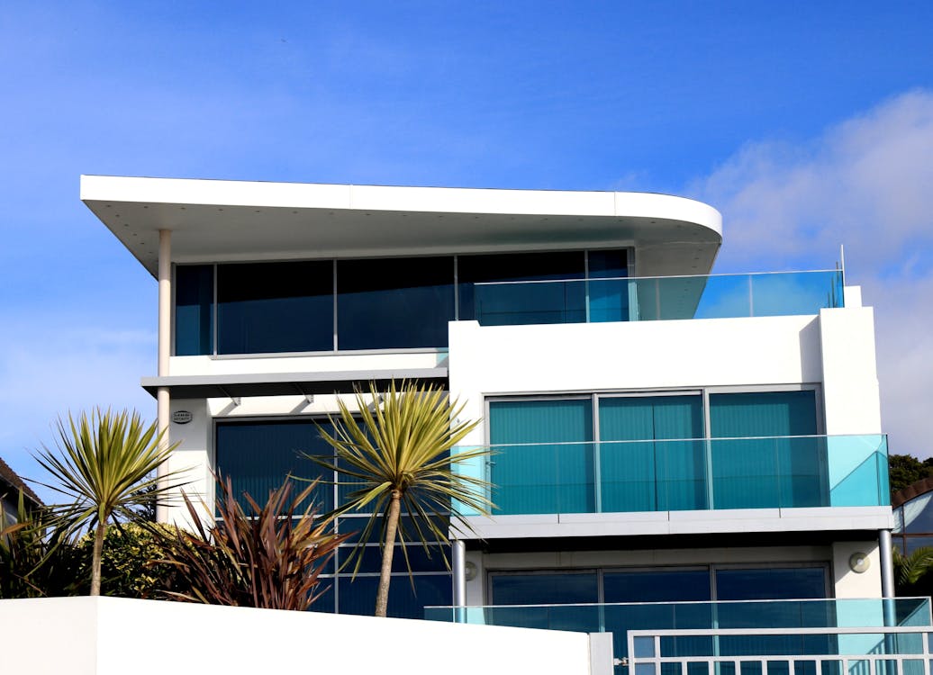 Free Low Angle View of Balcony Against Sky Stock Photo