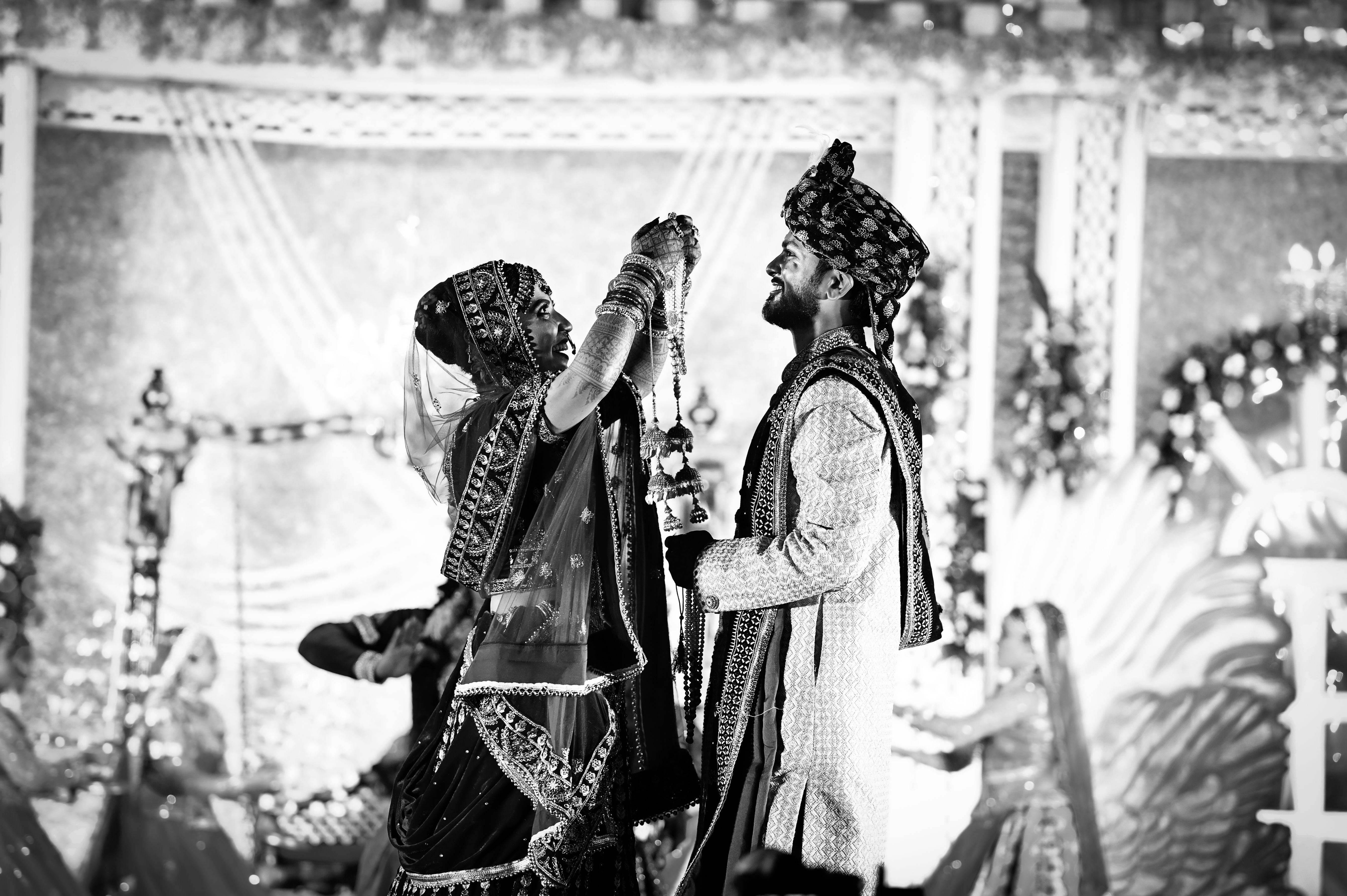 Traditional Indian Wedding Ceremony in Black and White · Free Stock Photo