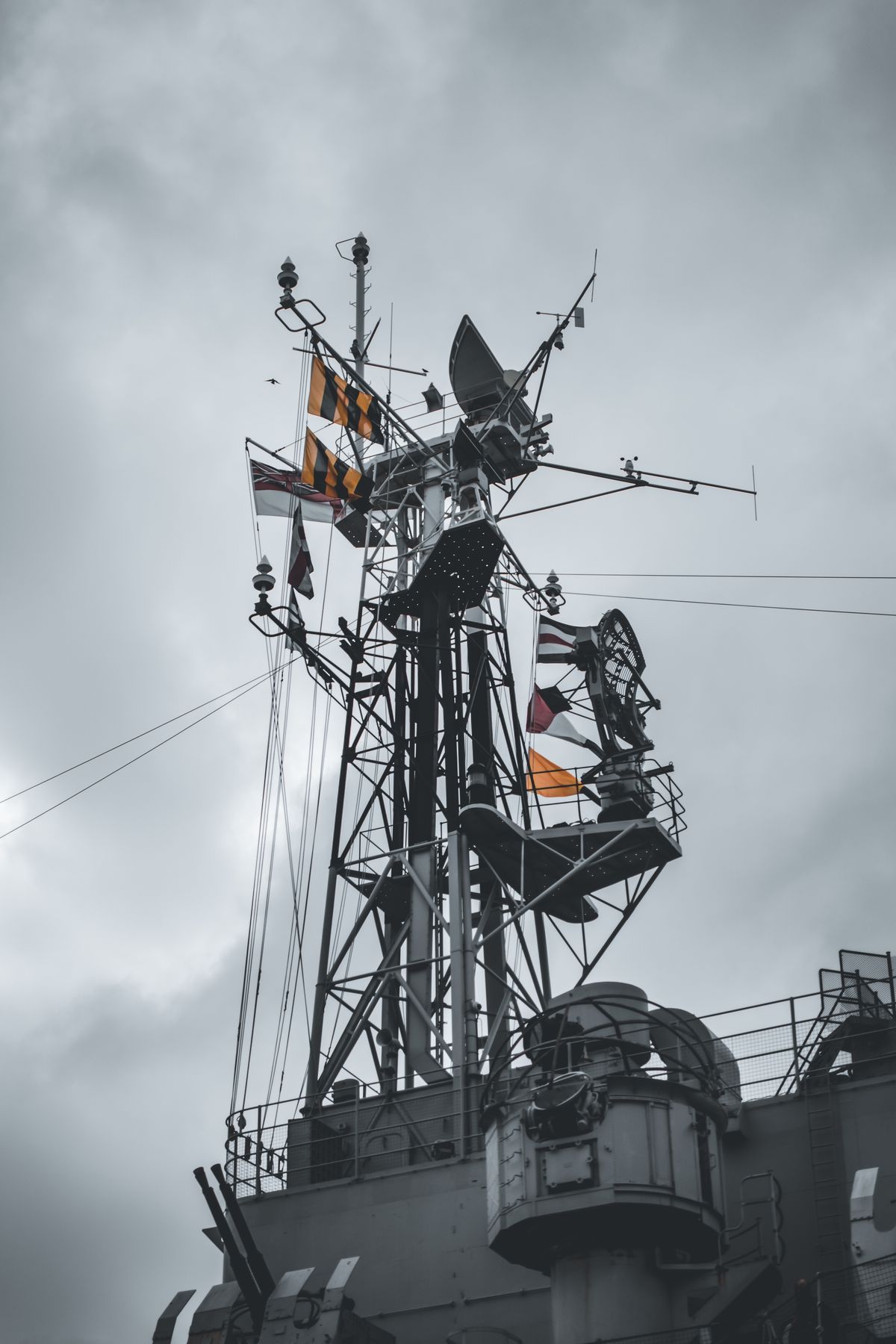 Radar on Battleship against Sky Background · Free Stock Photo