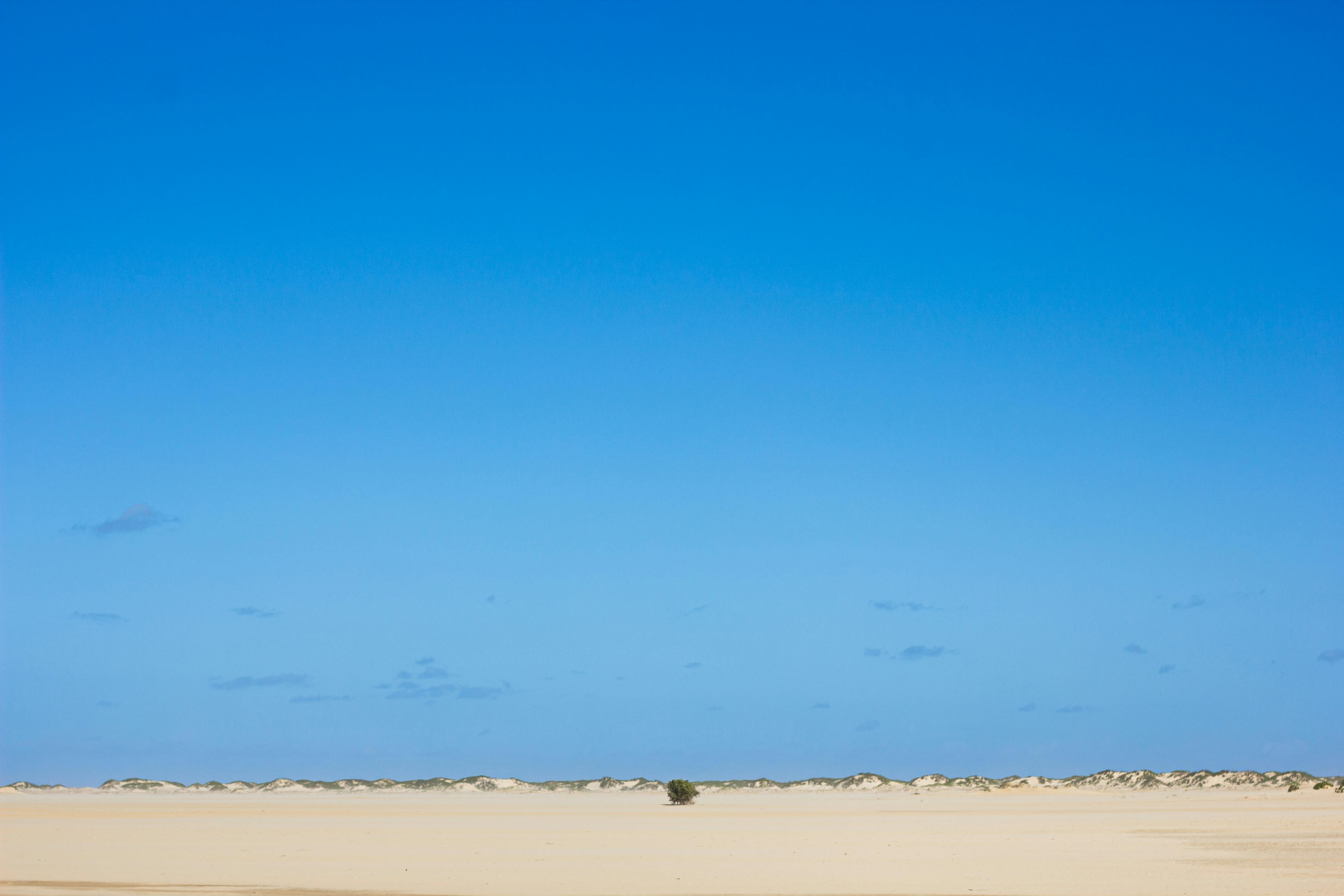 Sahel desert landscape with dust on the horizon