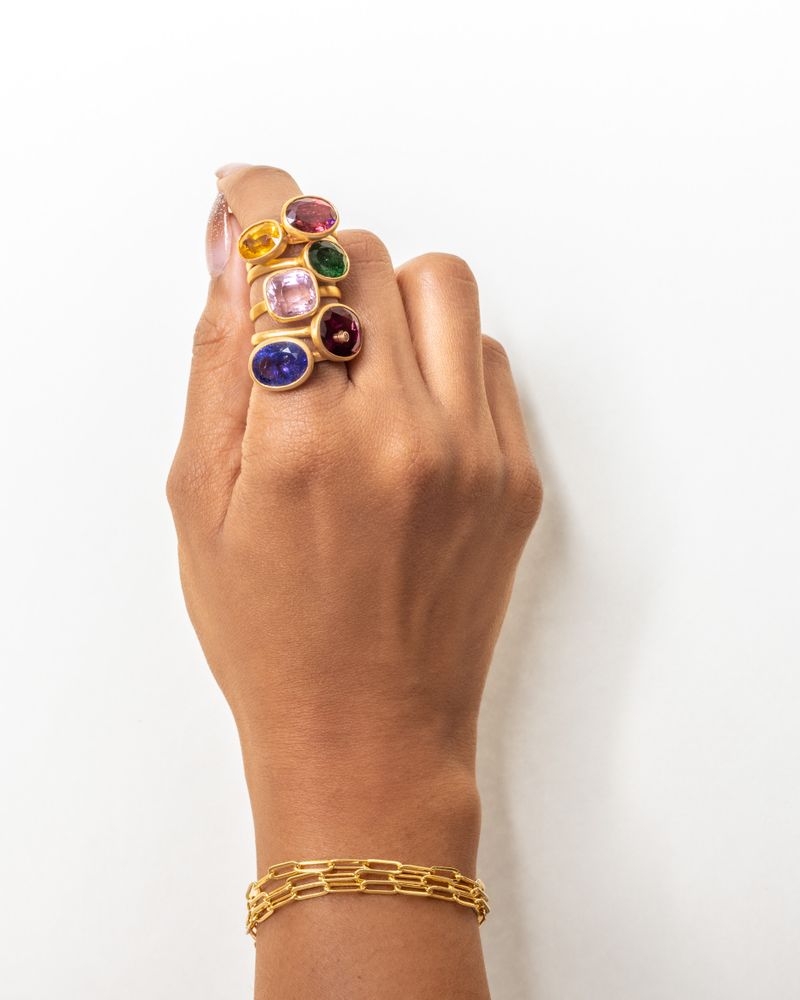Colorful gemstone rings