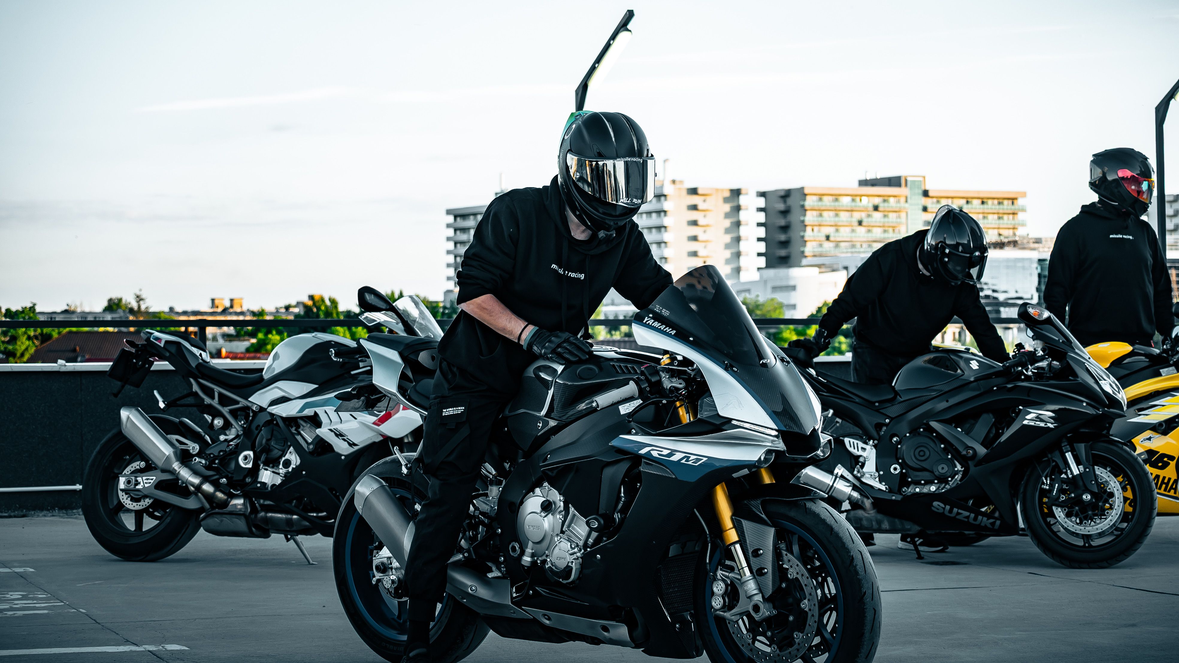 Motorcyclists Preparing for Urban Ride · Free Stock Photo