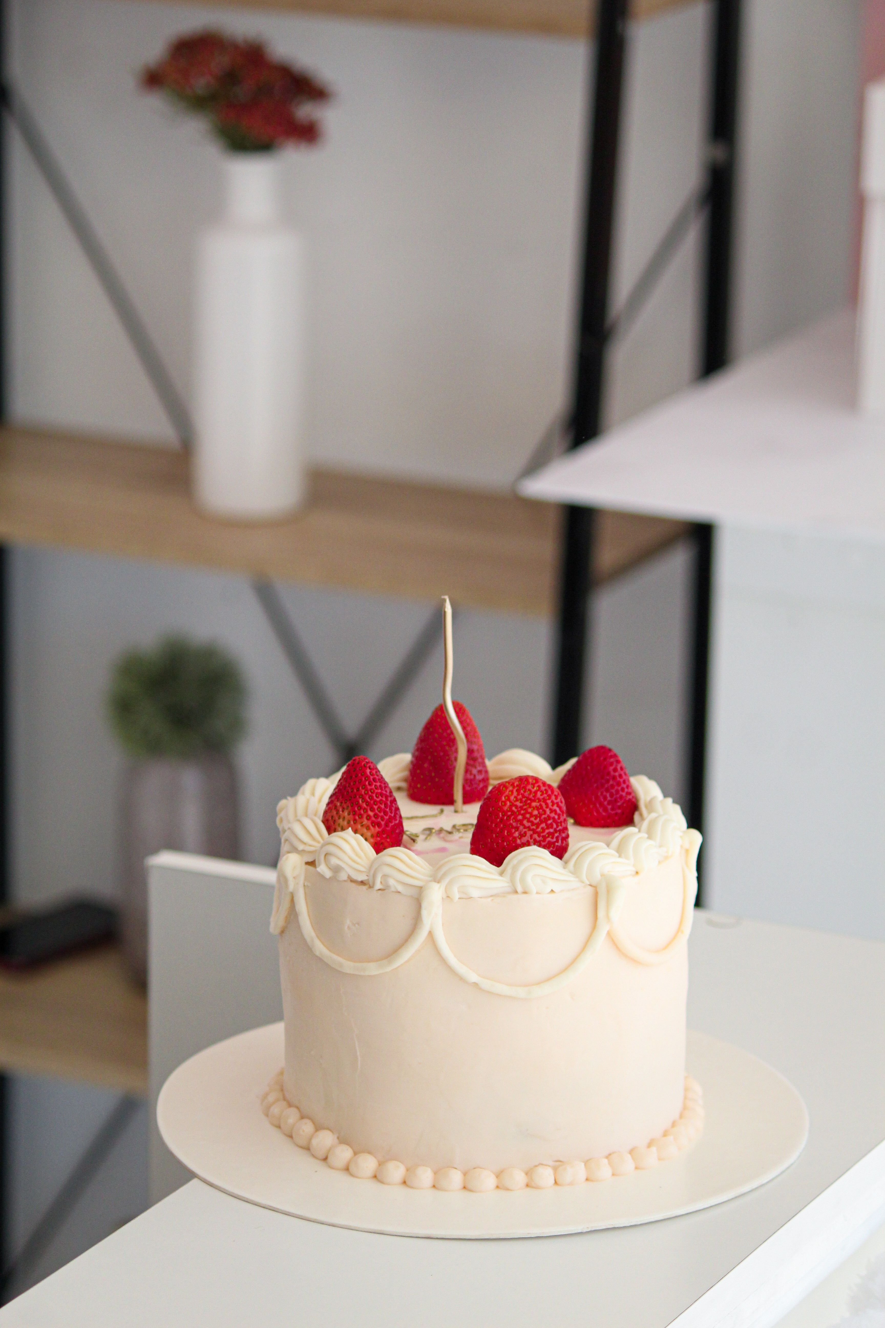 Elegant Strawberry Topped Celebration Cake · Free Stock Photo