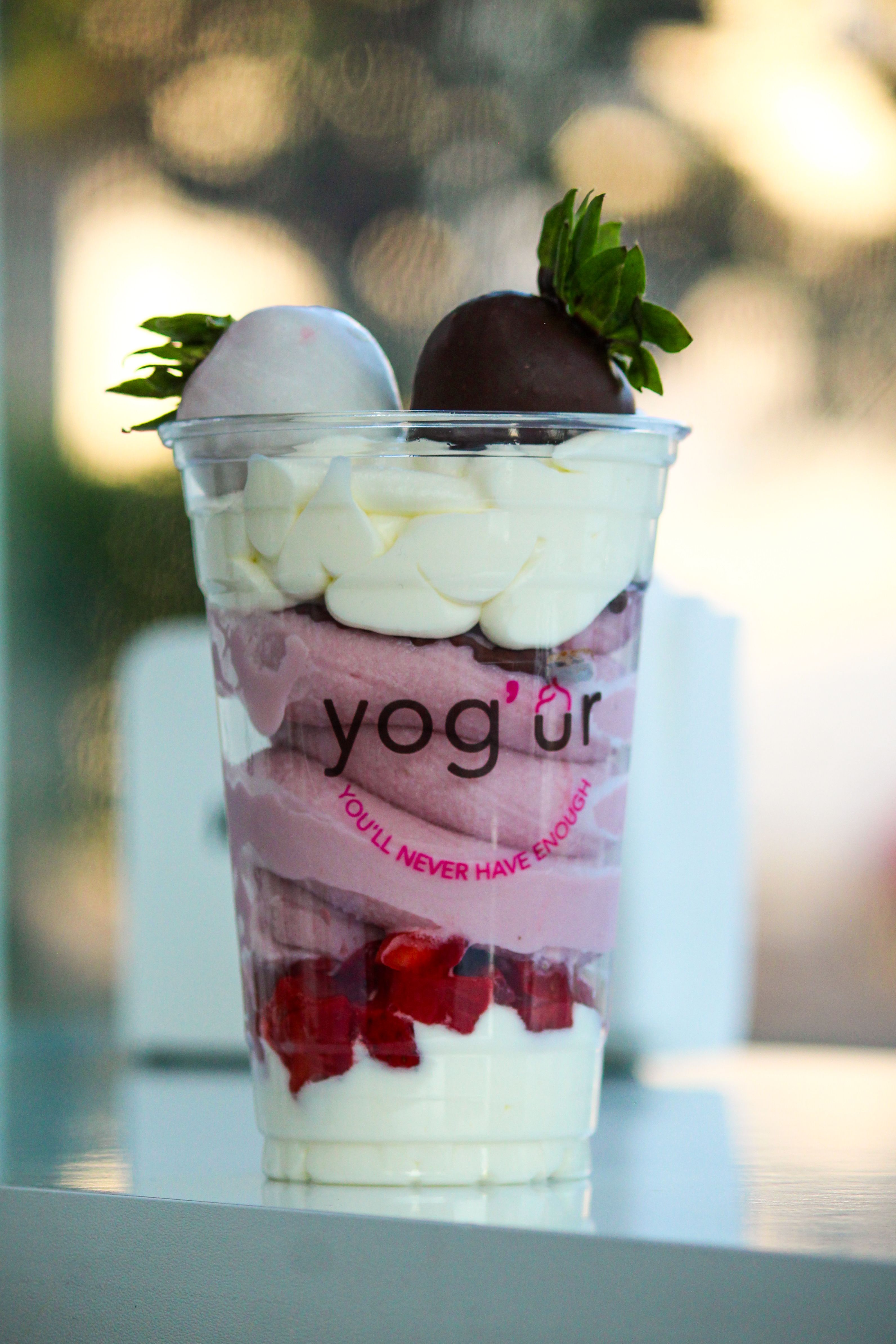 delicious layered yogurt with strawberries