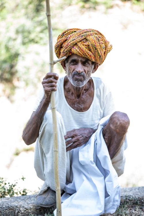Elderly Man in Traditional Indian Attire Outdoors · Free Stock Photo