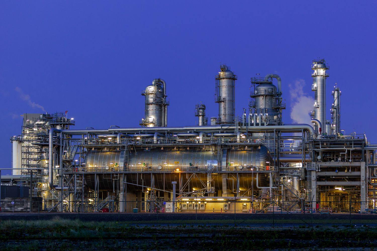 Industrial Refinery at Twilight