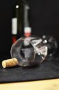Clear Wine Glass on Black Surface