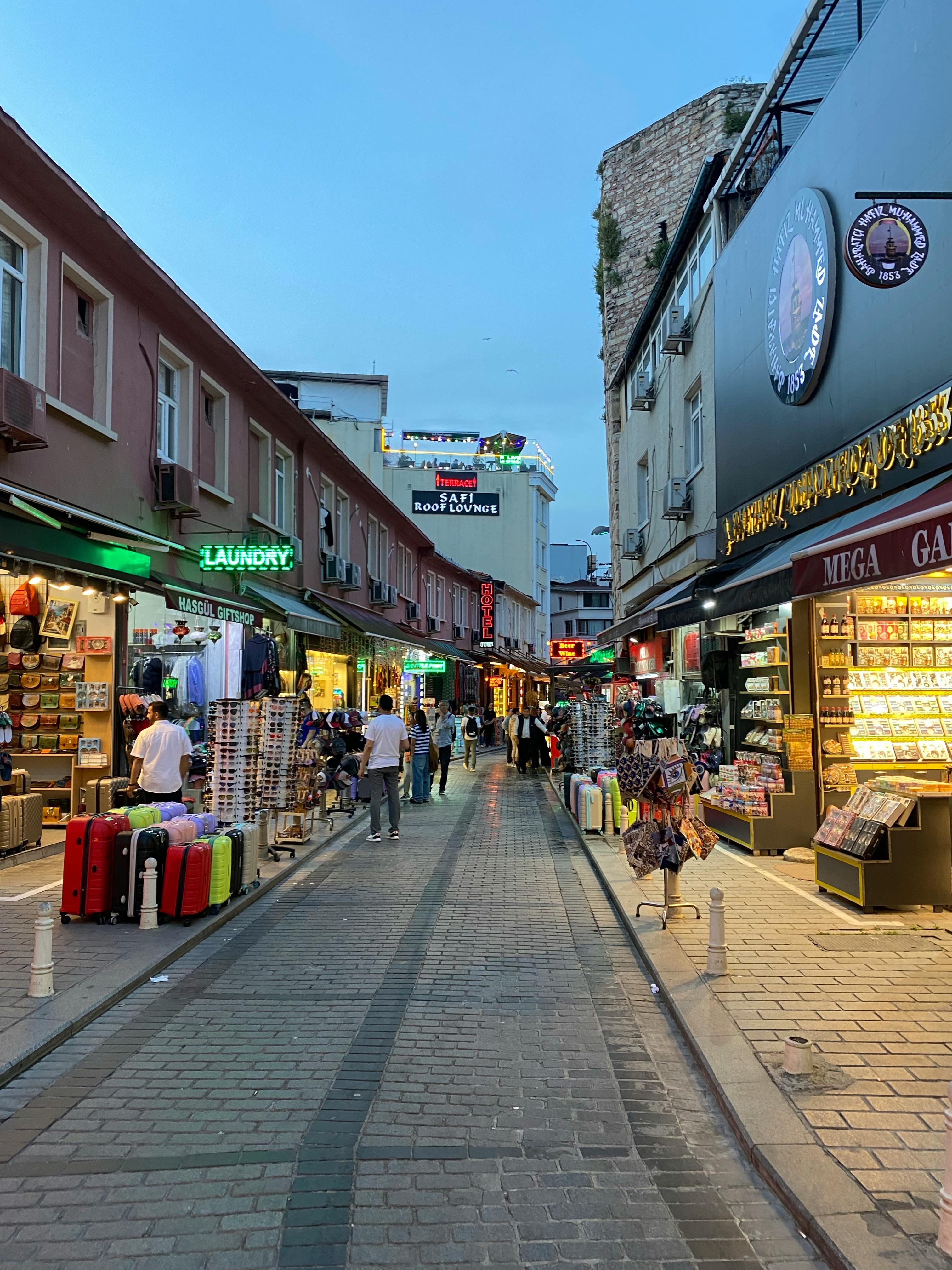bustling evening at istanbul street market