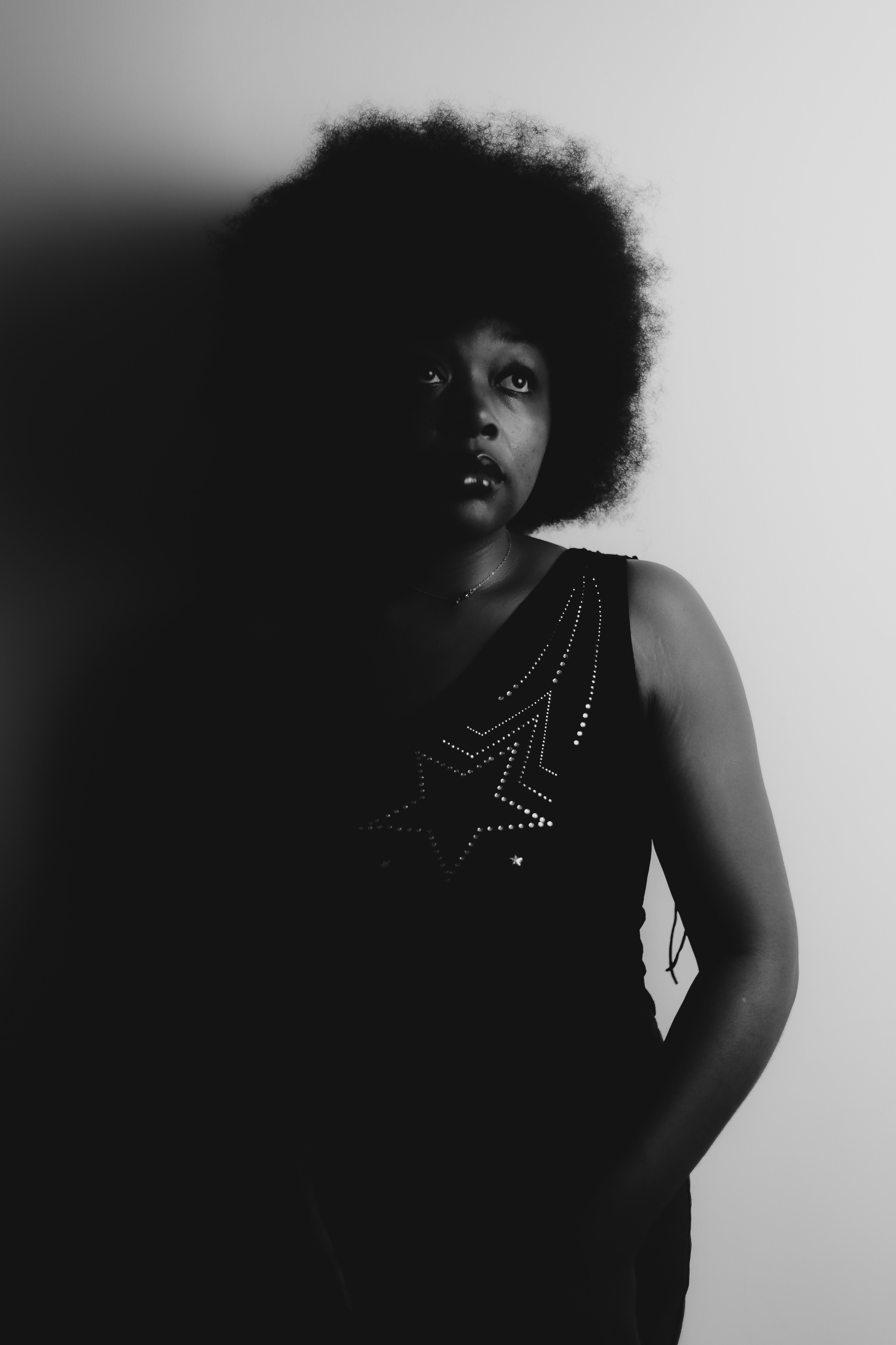 Moody Black and White Portrait of a Woman · Free Stock Photo