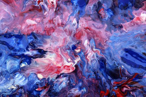 Free Explore the vivid and dynamic blend of blues and reds in this fluid abstract art piece. Stock Photo