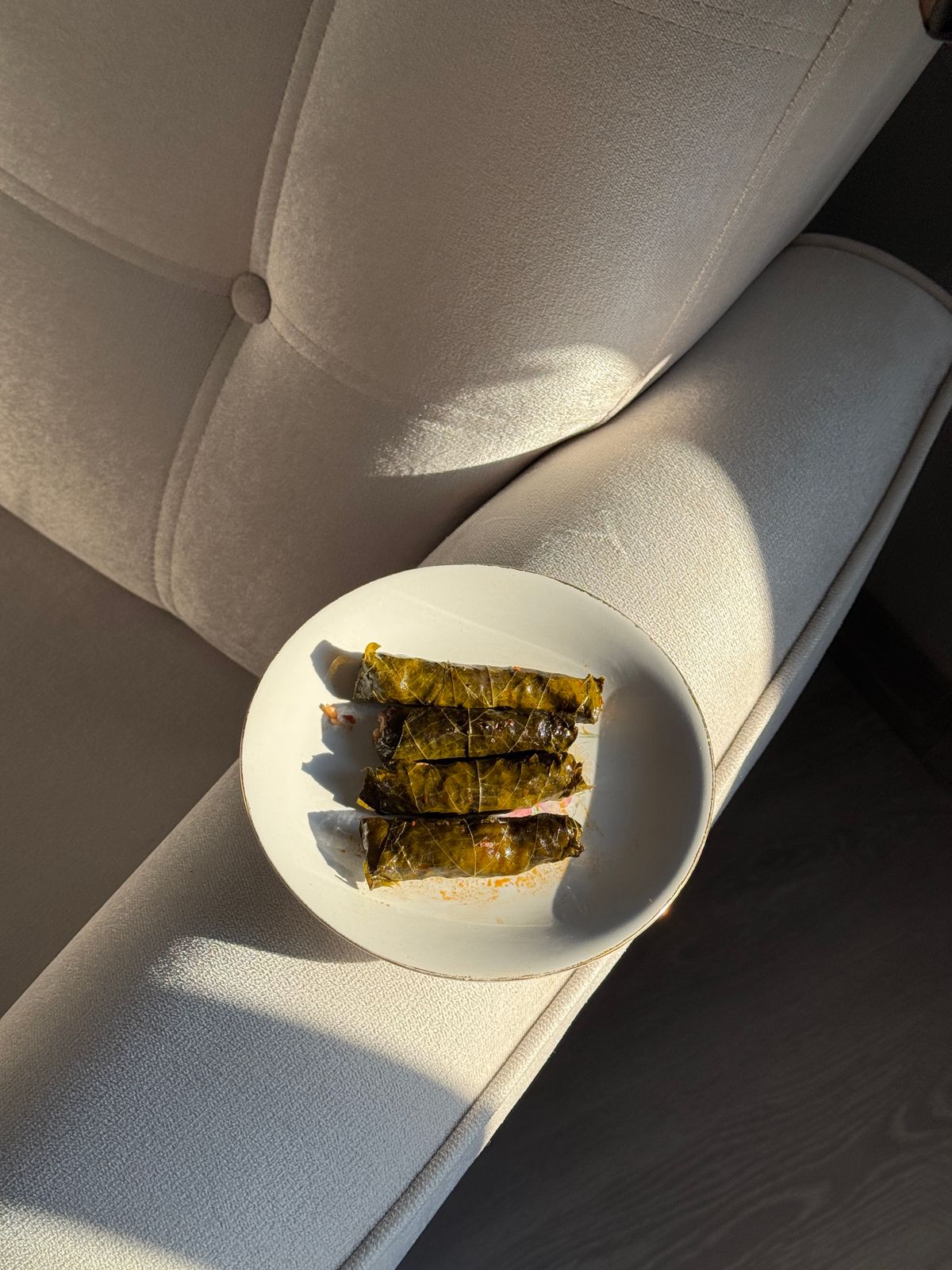 Lor peynirli evelik sarması tabakta